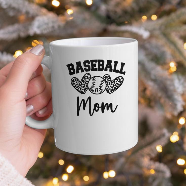 Custom Baseball Mom Number 17 Heart For Mom Graphic Print Coffee Mug