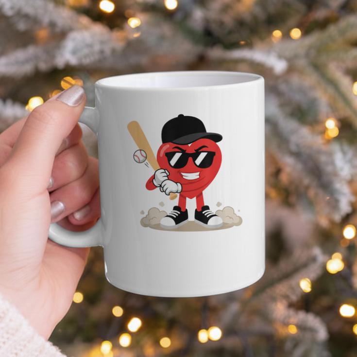 Heart Playing Baseball Valentine Baseball Graphic Print Coffee Mug Heart Playing Baseball Valentine Baseball Graphic Print Coffee Mug