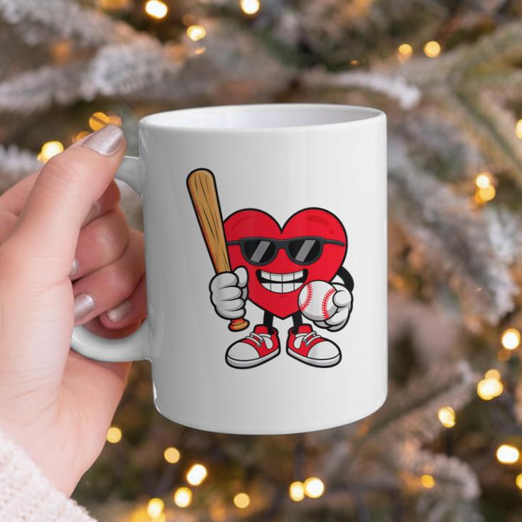 Heart Playing Baseball Valentines Day Graphic Print Coffee Mug