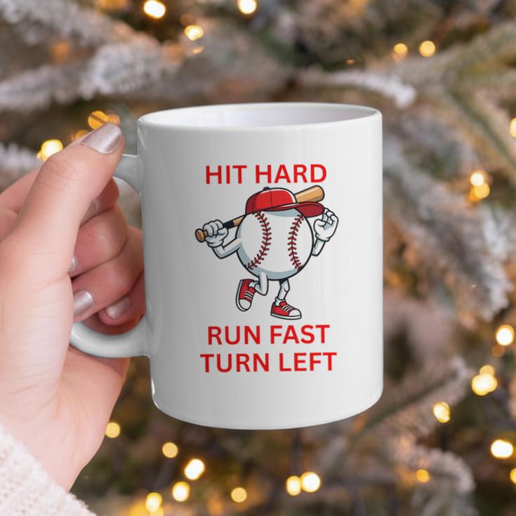 Hit Hard Run Fast Turn Left Baseball Player Premium Tri-Blend Graphic Print Coffee Mug Hit Hard Run Fast Turn Left Baseball Player Premium Tri-Blend Graphic Print Coffee Mug