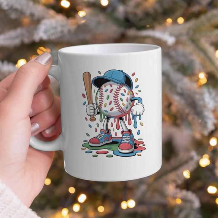 Melting Slime Sprinkle Baseball Mascot With Bat Graphic Print Coffee Mug Melting Slime Sprinkle Baseball Mascot With Bat Graphic Print Coffee Mug