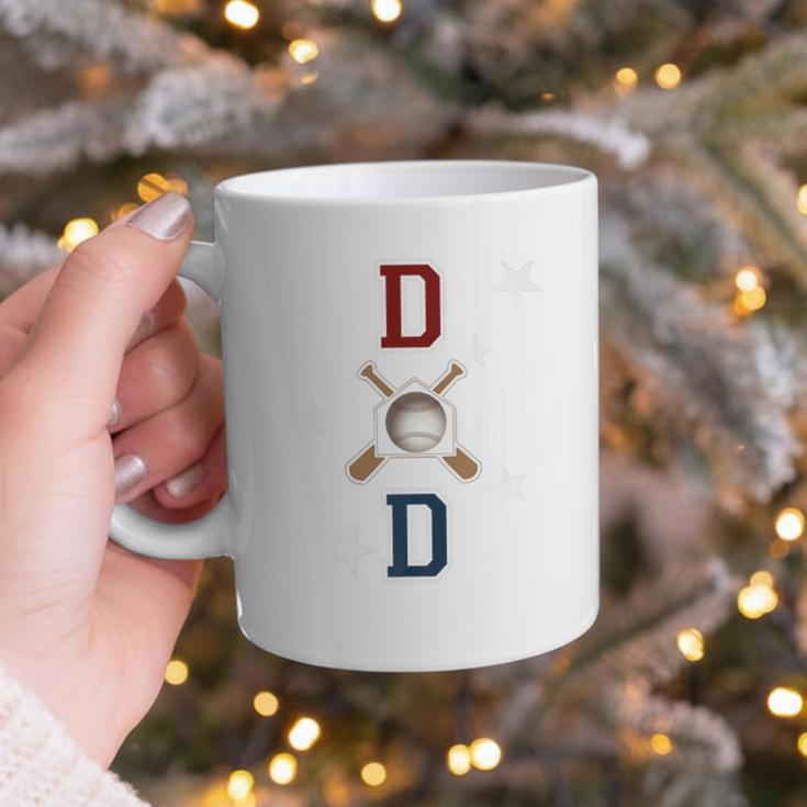 Patriotic Baseball Dad Father's Day Red Blue Star Premium Graphic Print Coffee Mug