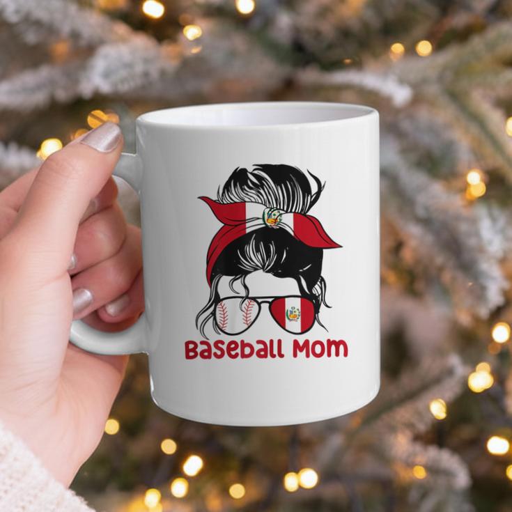 Peru Baseball Mom Messy Bun Graphic Print Coffee Mug