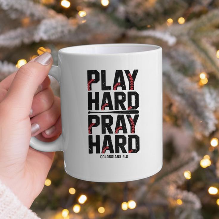 Play Hard Pray Hard Youth Boy Christian Baseball Jesus Graphic Print Coffee Mug