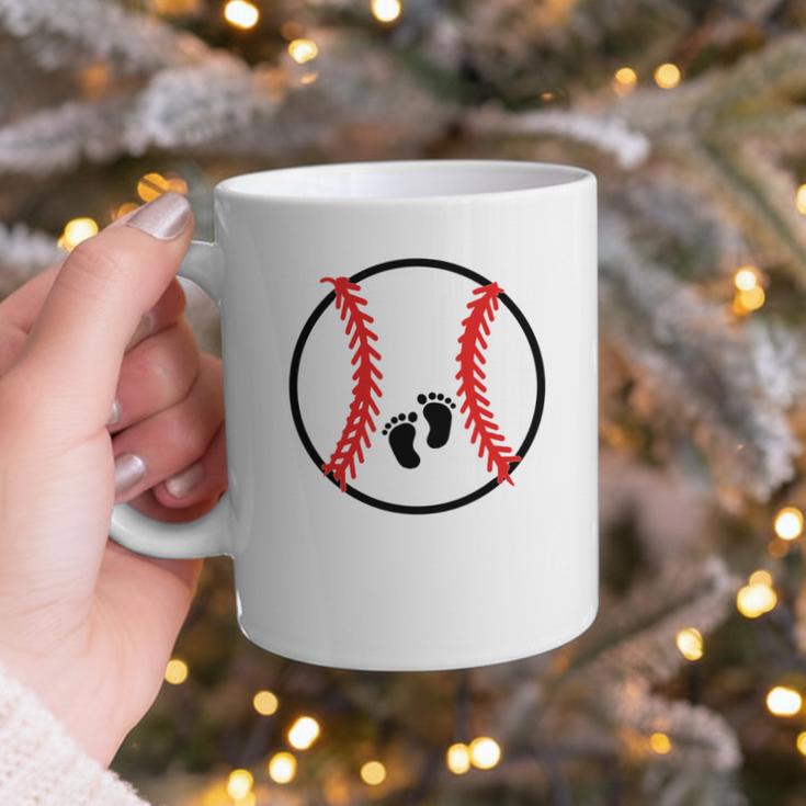 Pregnant Baseball Mom Pregnancy Announcement Baby Feet Belly Graphic Print Coffee Mug Pregnant Baseball Mom Pregnancy Announcement Baby Feet Belly Graphic Print Coffee Mug