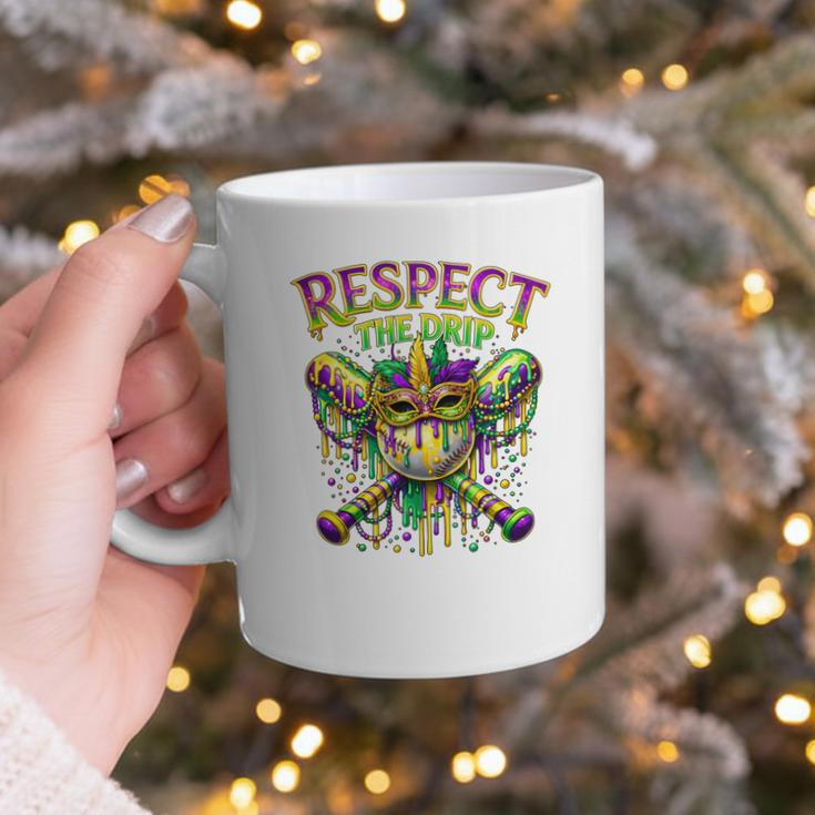 Respect The Drip Mardi Gras Baseball Ice Cream Boys Carnival Graphic Print Coffee Mug