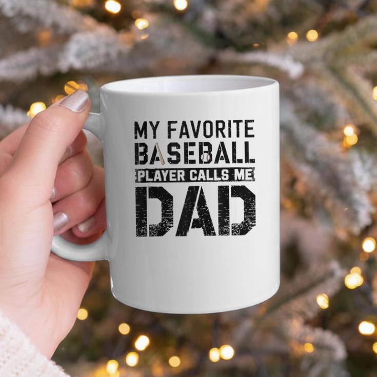 Retro Baseball Dad My Favorite Baseball Player Calls Me Dad Graphic Print Coffee Mug