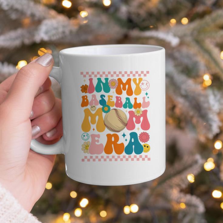 Retro Groovy In My Baseball Mom Era Happy Women Premium Graphic Print Coffee Mug