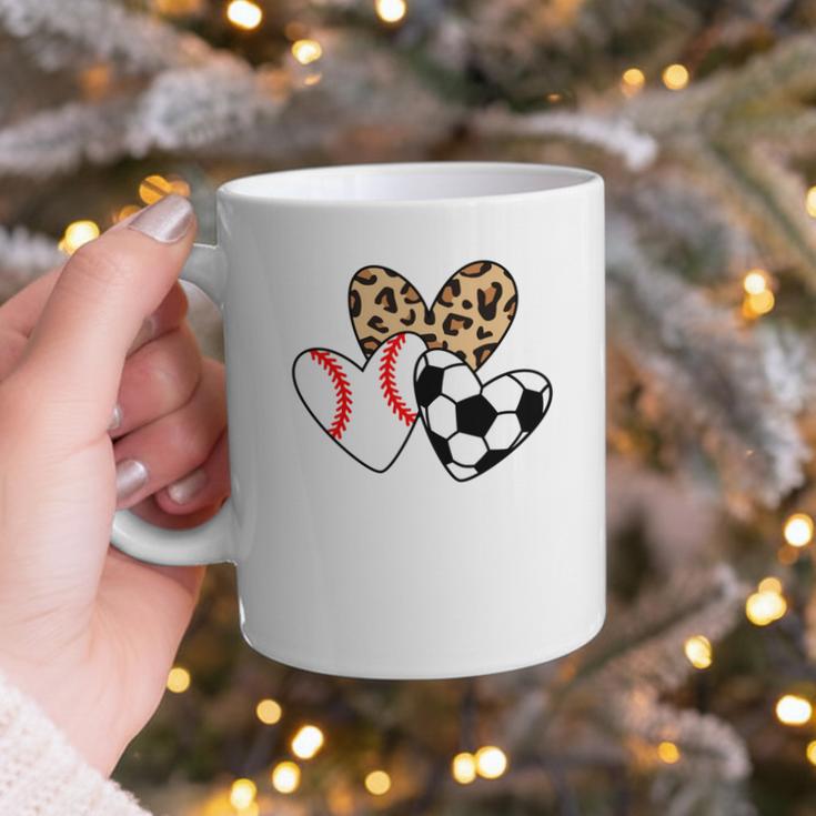 Soccer Baseball Heart Soccer Baseball Mom Graphic Print Coffee Mug