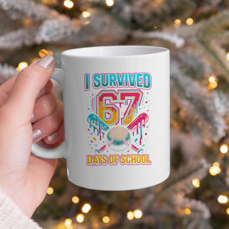 I Survived 67 Days Of School Baseball Drip Six Seven Meme Graphic Print Coffee Mug I Survived 67 Days Of School Baseball Drip Six Seven Meme Graphic Print Coffee Mug