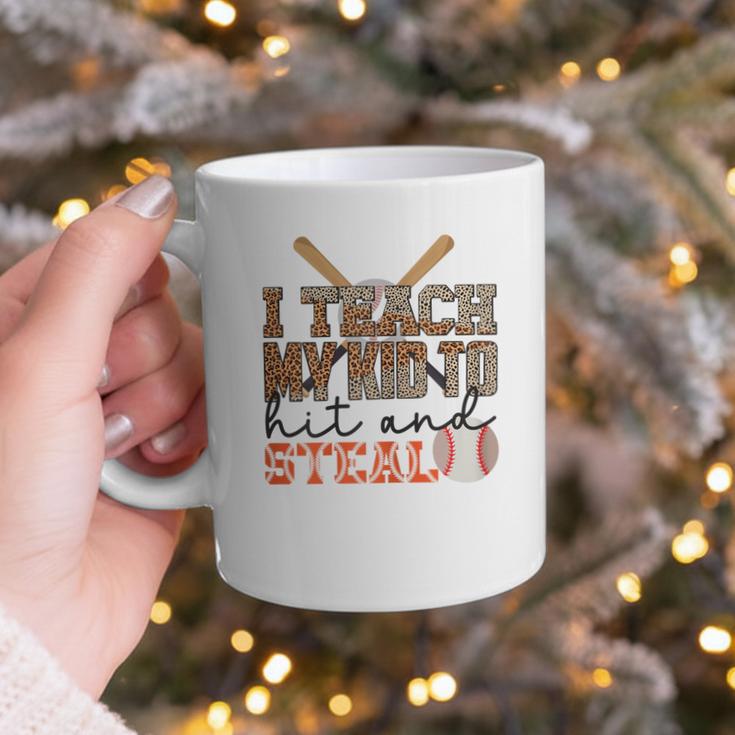 I Teach My Kids To Hit And Steal Baseball Moms Quote Graphic Print Coffee Mug