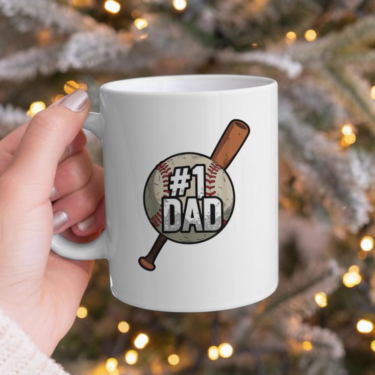 Vintage 1 Baseball Dad Daddy Father's Day Son And Daughter Graphic Print Coffee Mug