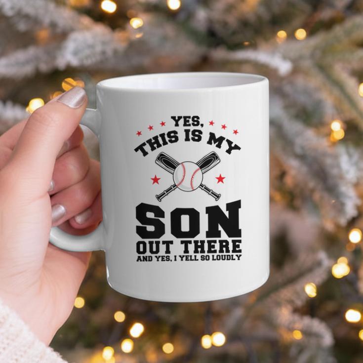 Yes This Is My Son Out There Baseball Mom Graphic Print Coffee Mug