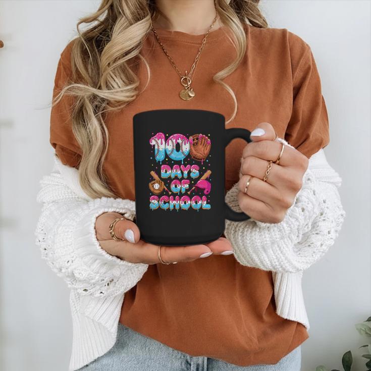 100 Days Of School Baseball Donut Dripping Teacher Boys Kids Graphic Print Coffee Mug