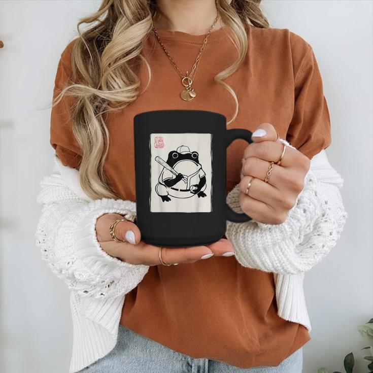 Japanese Grumpy Frog Baseball Player Baseball Graphic Print Coffee Mug Japanese Grumpy Frog Baseball Player Baseball Graphic Print Coffee Mug