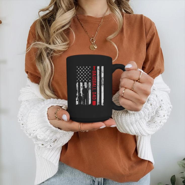 Proud Baseball Dad American Flag Sports Father Day Graphic Print Coffee Mug