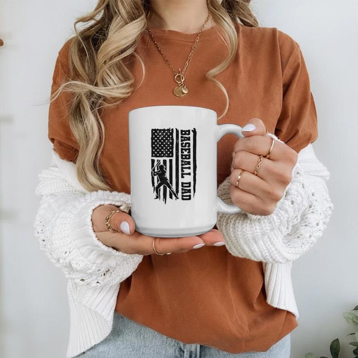 Baseball Dad Retro American USA Flag Baseball Father's Day Graphic Print Coffee Mug