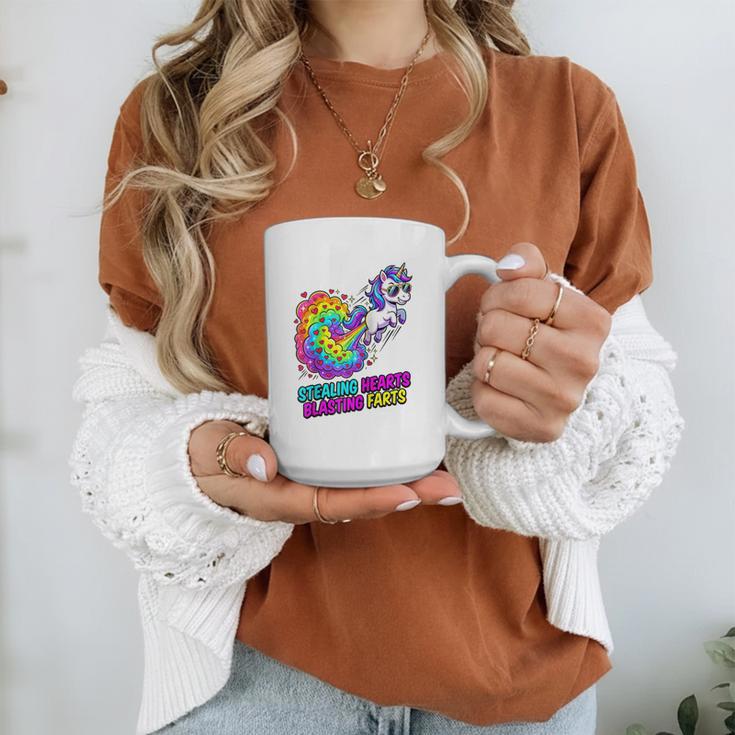 Unicorn Fart Valentine Stealing Hearts Blasting Farts Raglan Baseball Tee Graphic Print Coffee Mug