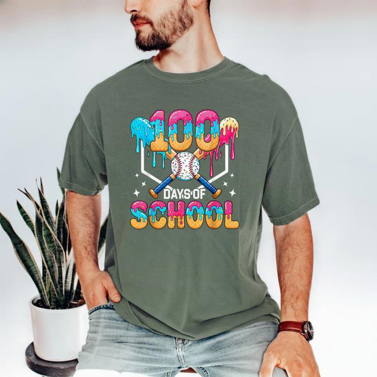 100 Days Of School Baseball Boys Kids 100th Day Of School Men's Comfort Colors T-Shirt