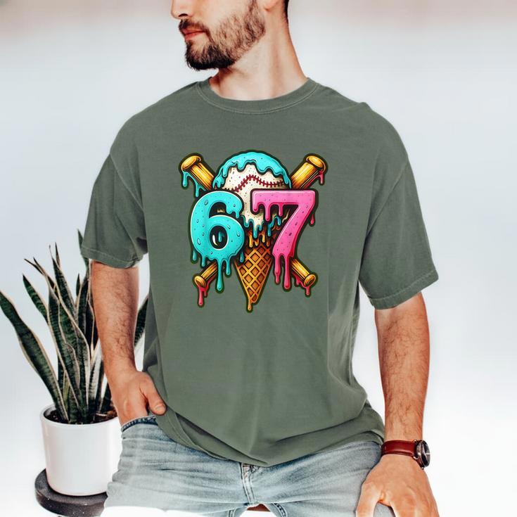 67 Baseball Ice Cream Drip Kids Men's Comfort Colors T-Shirt