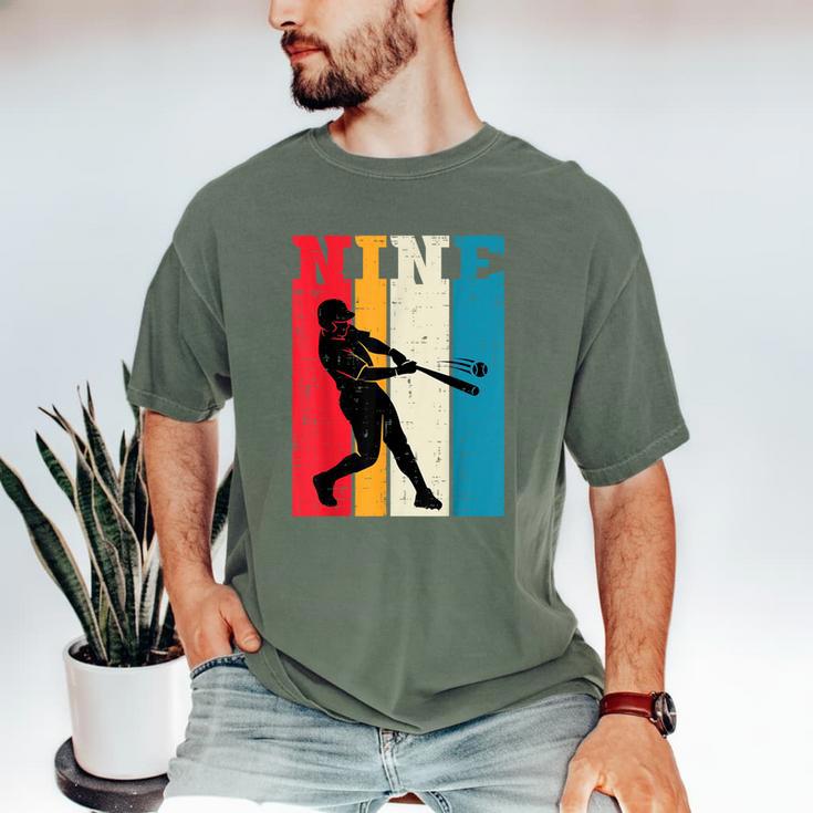 9th Birthday Nine Baseball Batter 9 Year Old Bday Boys Kids Men's Comfort Colors T-Shirt
