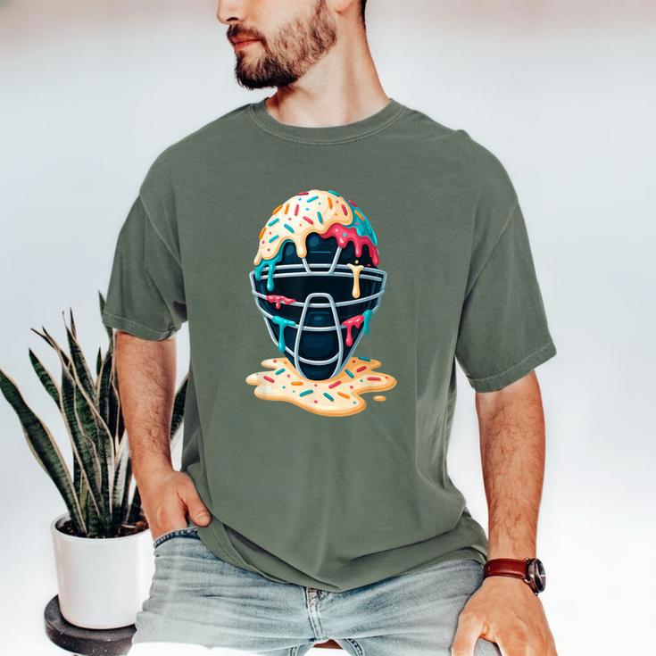 Baseball Catcher Mask Ice Cream Dripping Baseball Boy Youth Men's Comfort Colors T-Shirt
