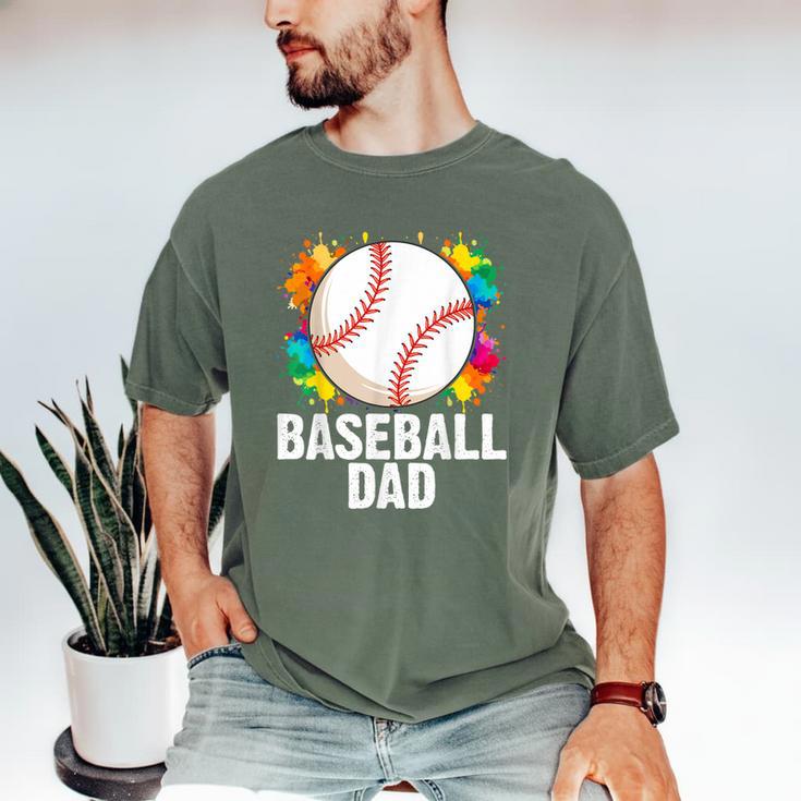 Baseball Dad Fathers Day For Daddy Papa Father Men's Comfort Colors T-Shirt