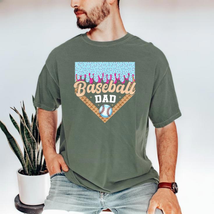 Baseball Dad Ice Cream Drip Fathers Day Men's Comfort Colors T-Shirt