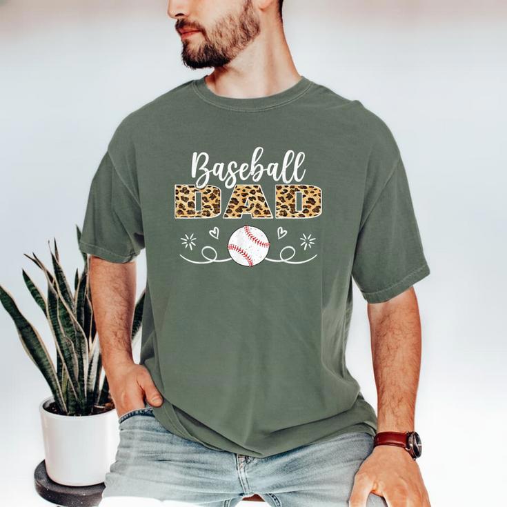 Baseball Dad Leopard Baseball Player Men's Comfort Colors T-Shirt