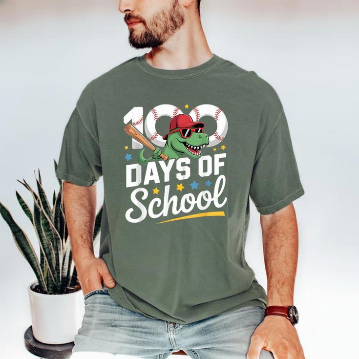 Baseball Dinosaur 100 Days Of School Kids Theme Men's Comfort Colors T-Shirt
