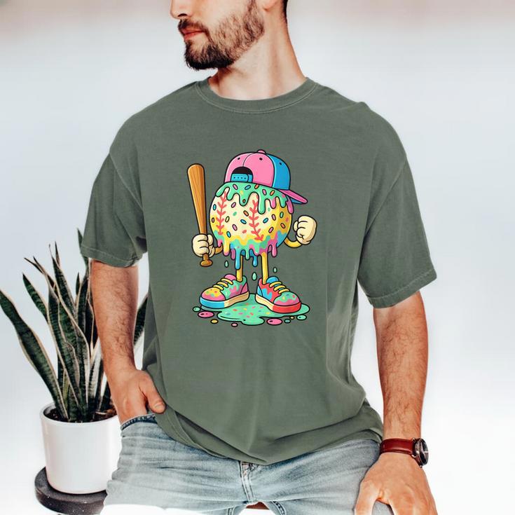 Baseball Drip For Boys Ice Cream Drip Baseball Sport Men's Comfort Colors T-Shirt