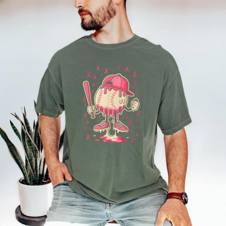 Baseball Drip Ice Cream Breast Cancer Awareness Boys & Girls Men's Comfort Colors T-Shirt
