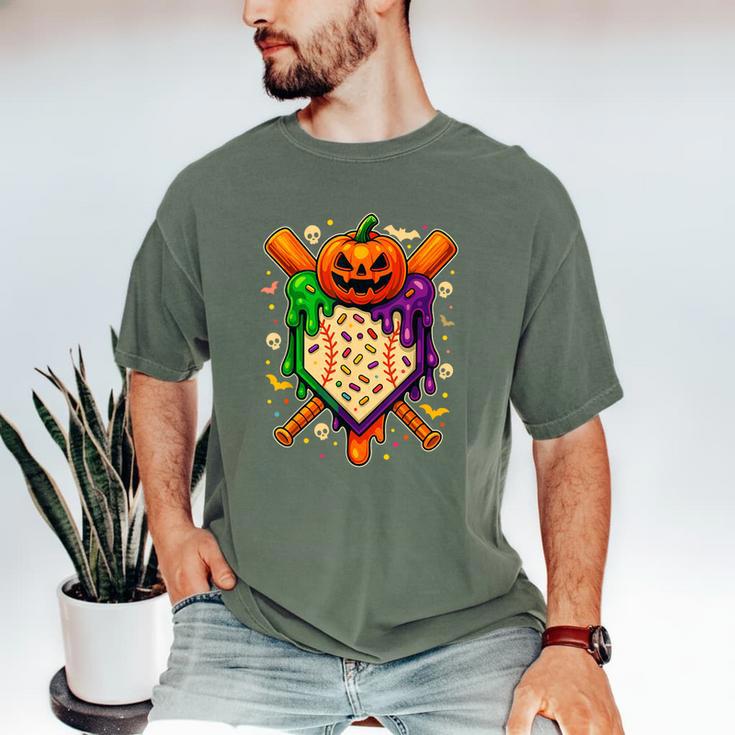 Baseball Drip Ice Cream Drip Halloween Baseball Lovers Men's Comfort Colors T-Shirt