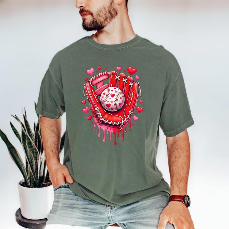 Baseball Drip Ice Cream Sprinkles Valentines Day Baseball Men's Comfort Colors T-Shirt