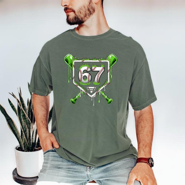Baseball Ice Cream Drip Number 67 Player 67th Birthday Kids Men's Comfort Colors T-Shirt