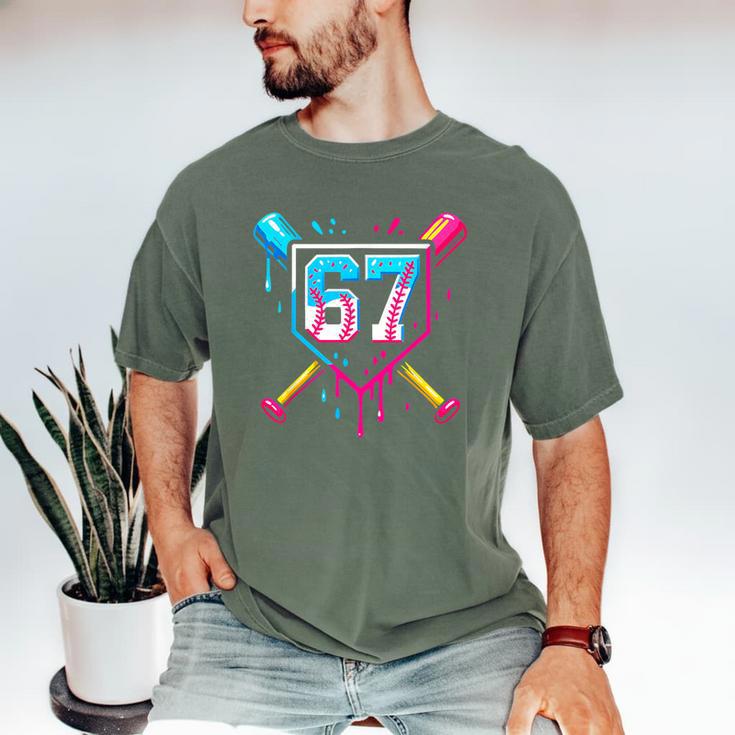 Baseball Ice Cream Drip Number 67 Player 67th Birthday 67 Men's Comfort Colors T-Shirt