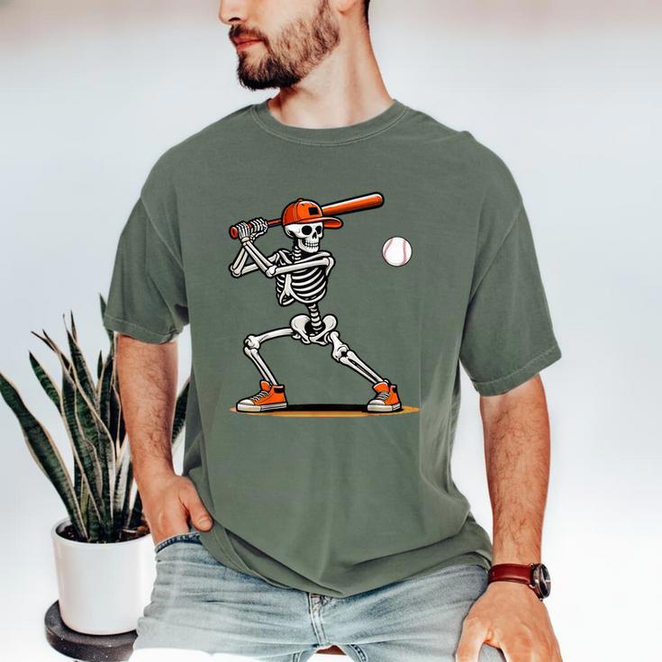 Baseball Skeleton Spooky Boys Halloween Baseball Player Men's Comfort Colors T-Shirt
