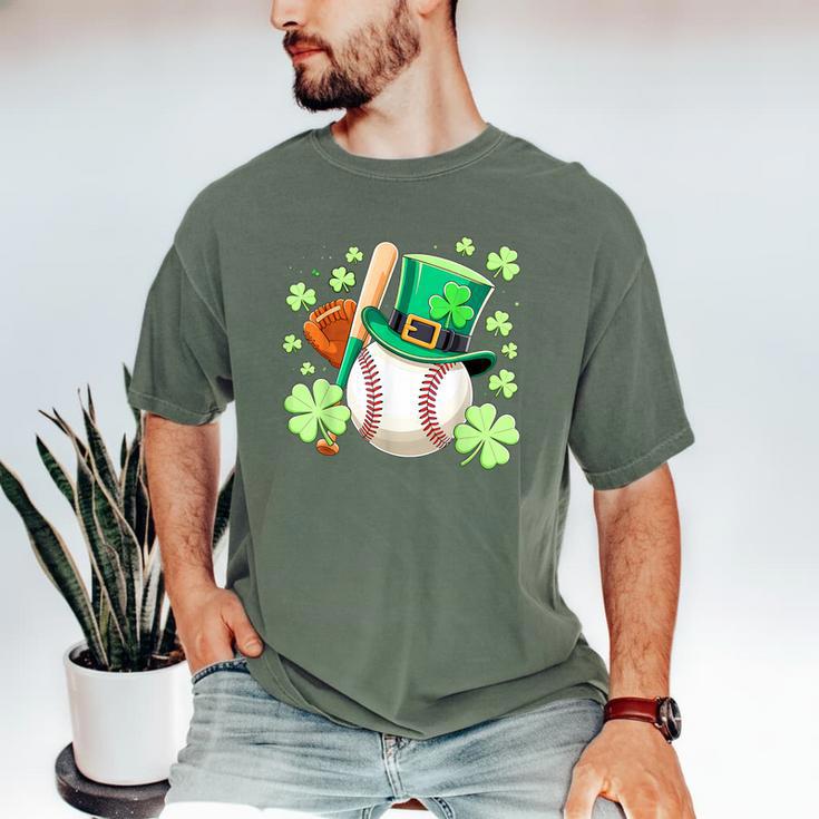 Baseball St Patricks Day Lucky Baseball Player Shamrock Men's Comfort Colors T-Shirt