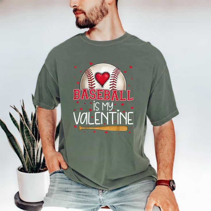 Baseball Is My Valentine Valentines Day Men Boys Kids Teen Men's Comfort Colors T-Shirt