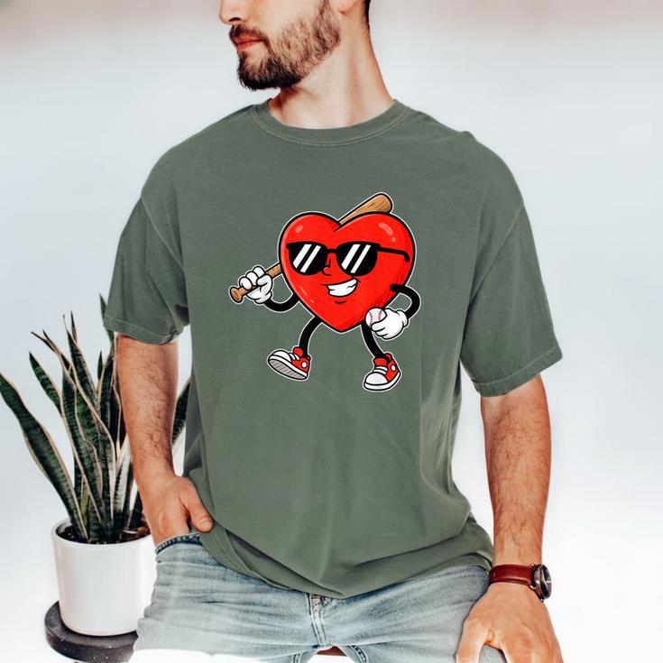 Boy Valentines Day Heart Love Baseball Boys Men Kids Men's Comfort Colors T-Shirt