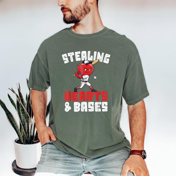 Boys Baseball Valentines Shirt Sterling Hearts Baseball Men's Comfort Colors T-Shirt