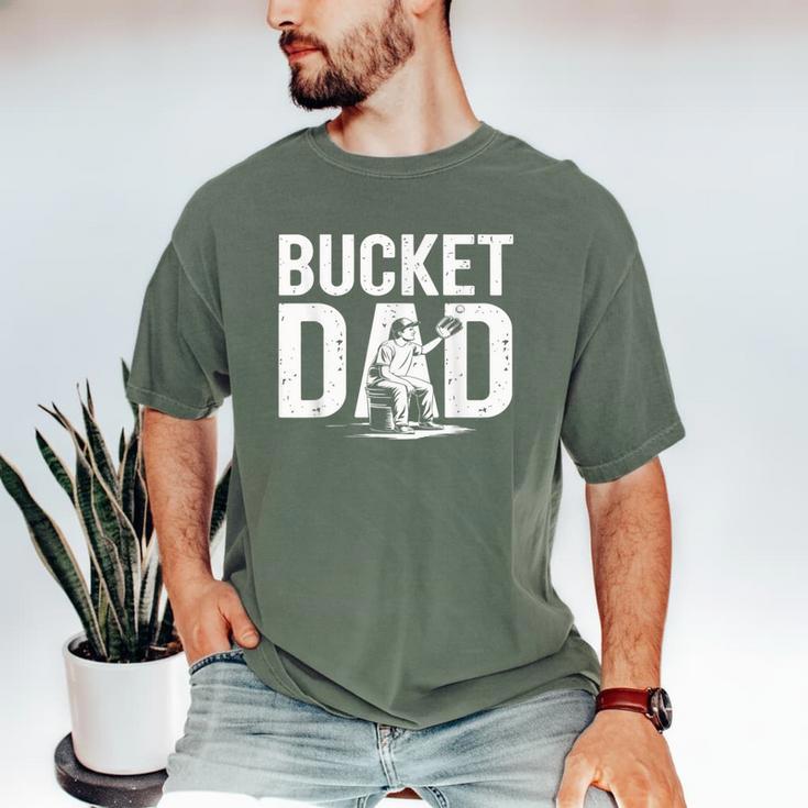 Bucket Dad Softball Dad Baseball Dad Coach Bucket Men's Comfort Colors T-Shirt