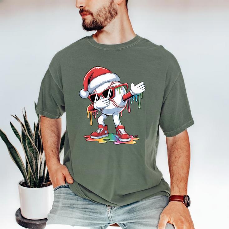Christmas Baseball Ice Cream Dripping Santa Baseball Drip Men's Comfort Colors T-Shirt