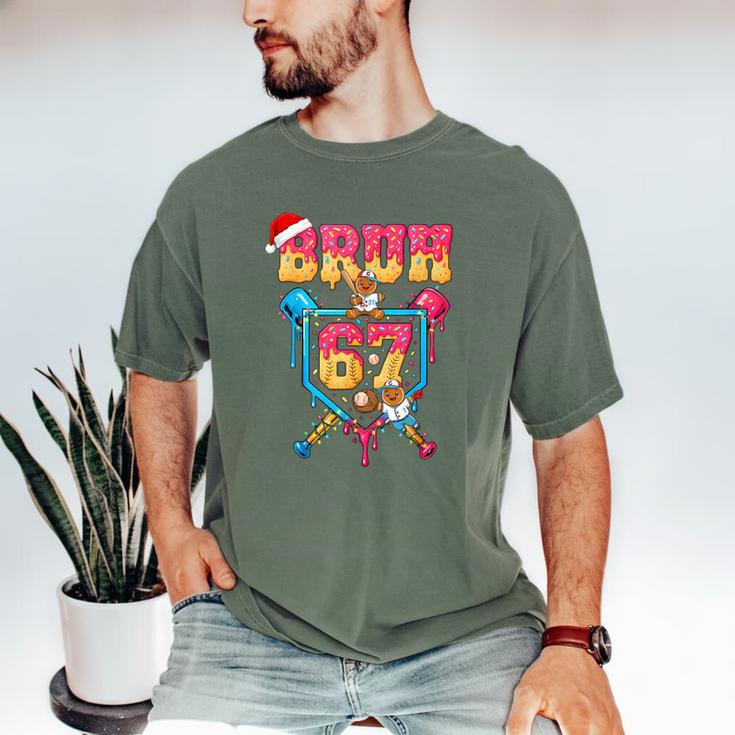 Christmas Gingerbread Bruh 67 Baseball Ice Cream Drip Kids Men's Comfort Colors T-Shirt
