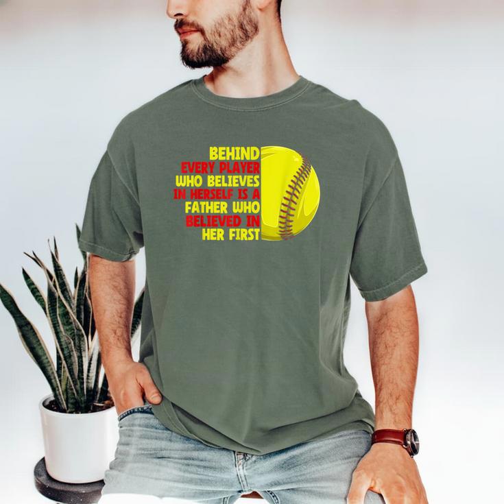 Dad Of Ballers Behind Every Softball Player Baseball Dads Men's Comfort Colors T-Shirt
