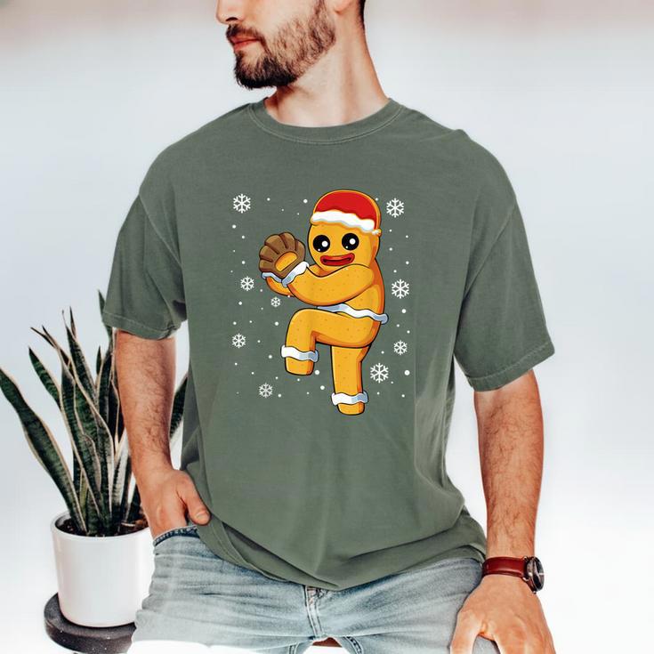 Gingerbread Man Baseball Christmas Men's Comfort Colors T-Shirt