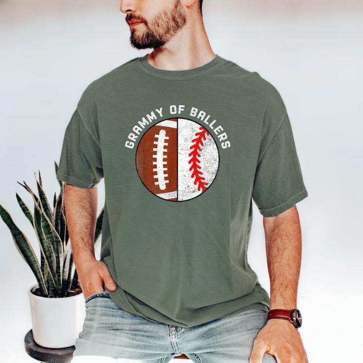 Grammy Of Ballers Football Baseball Grandma Grammy Men's Comfort Colors T-Shirt
