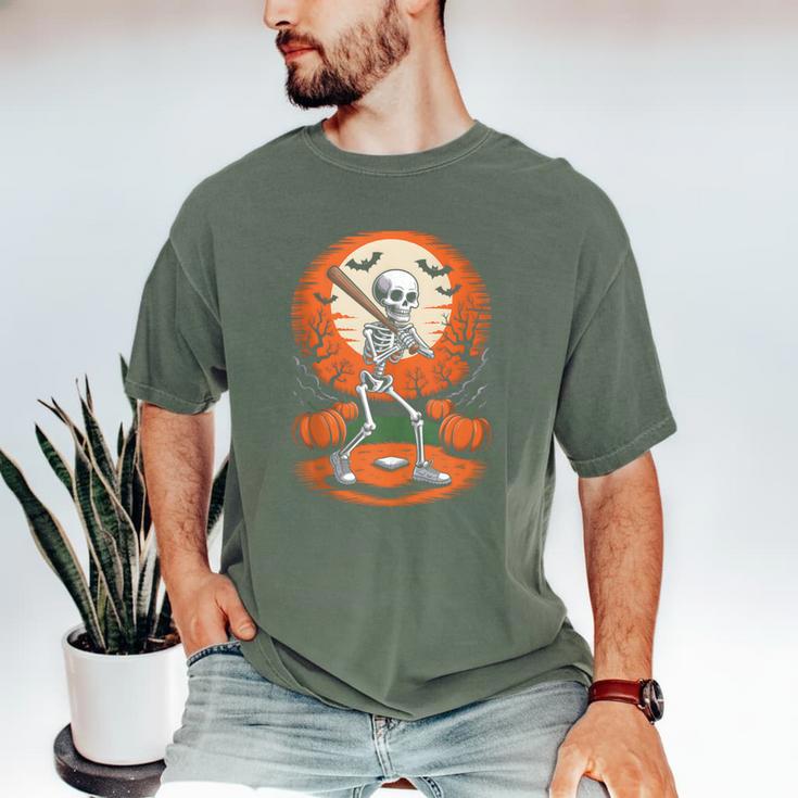 Halloween Skeleton Baseball Player Costume Men Boys Kids Men's Comfort Colors T-Shirt