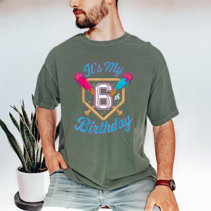 It's My 6th Birthday Baseball Fan Fun Party Celebration Men's Comfort Colors T-Shirt