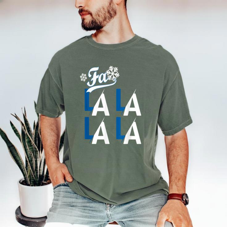LA Baseball Fan Christmas FA La La Holiday Blue Theme Men's Comfort Colors T-Shirt